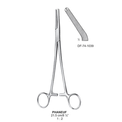 Phaneuf Artery Forceps, Angled, 1X2 Teeth, 21.5cm (DF-74-1039)
