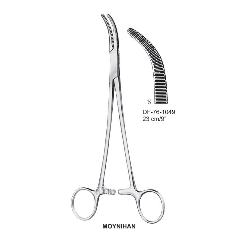Moynihan Clamp Forceps, Curved, 23cm (DF-76-1049) by Dr. Frigz