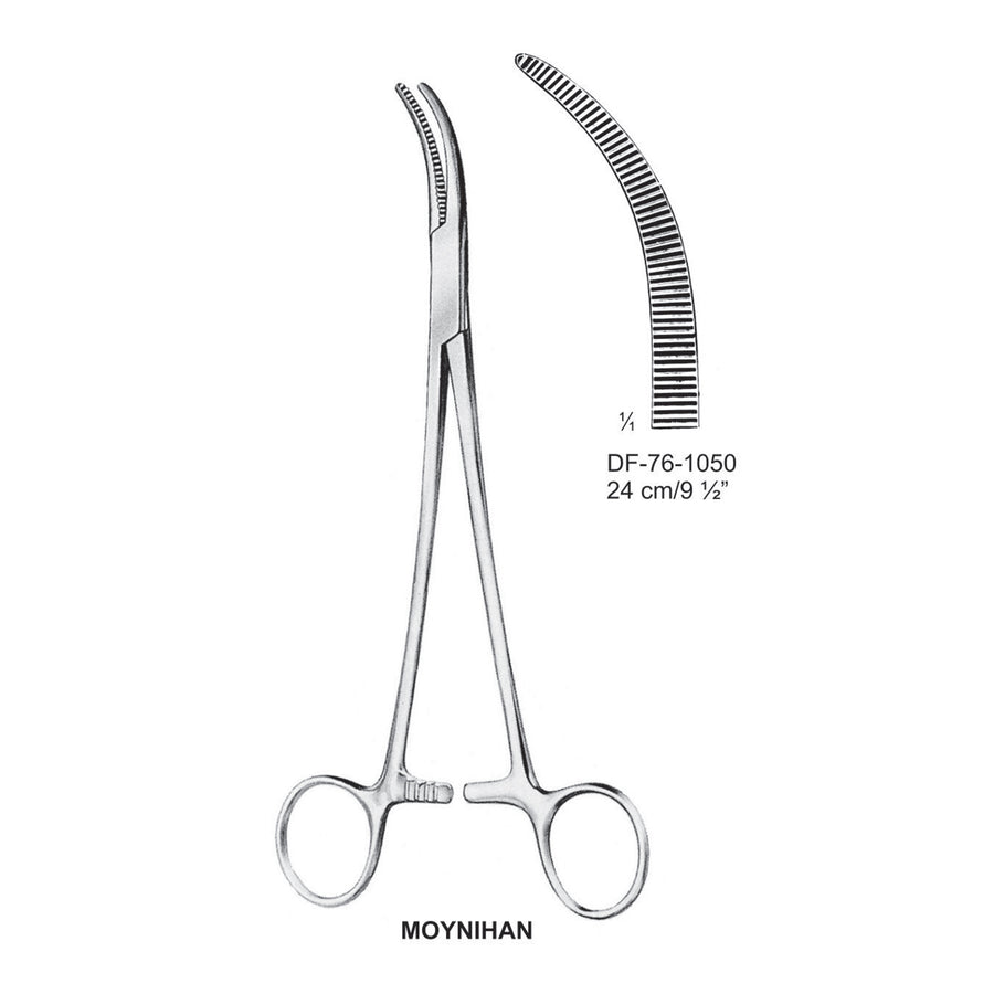 Moynihan Clamp Forceps, Curved, 24cm (DF-76-1050) by Dr. Frigz