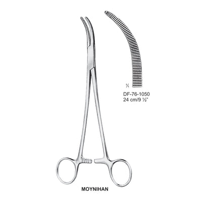 Moynihan Clamp Forceps, Curved, 24cm (DF-76-1050)