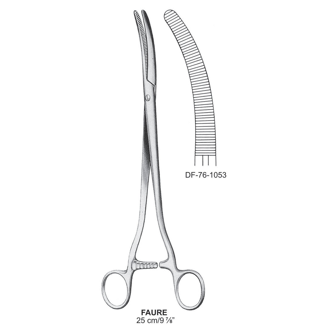 Faure Clamp Forceps, Curved, 25cm (DF-76-1053) by Dr. Frigz