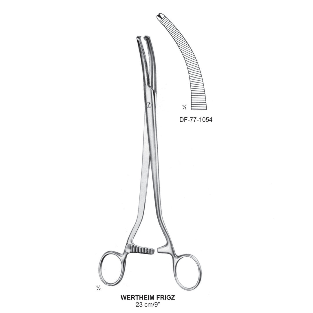 Wertheim Frigz Hysterectomy Forceps, Curved, 23cm (DF-77-1054) by Dr. Frigz