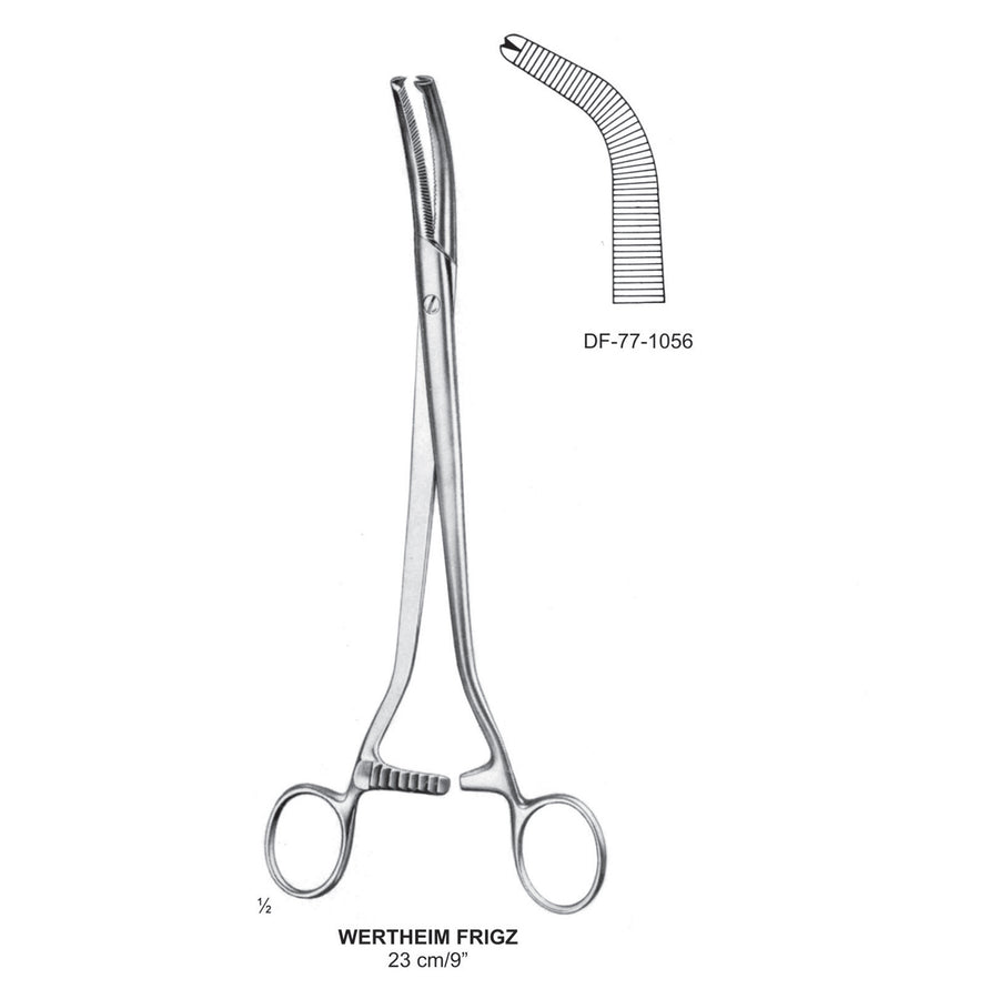 Wertheim Frigz Hysterectomy Forceps, Strong Angled, 23cm (DF-77-1056) by Dr. Frigz