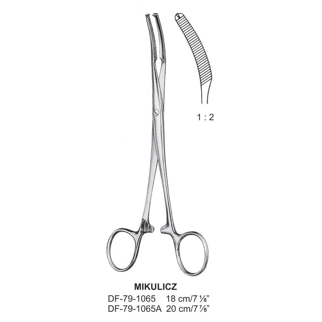 Mikulicz Peritoneal Clamp Forceps, 1X2 Teeth, 20cm  (DF-79-1065A) by Dr. Frigz