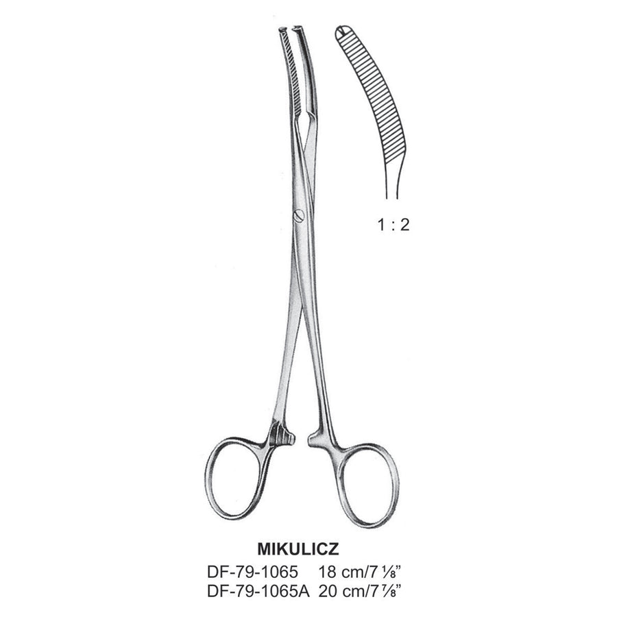 Mikulicz Peritoneal Clamp Forceps, 1X2 Teeth, 18cm  (DF-79-1065) by Dr. Frigz