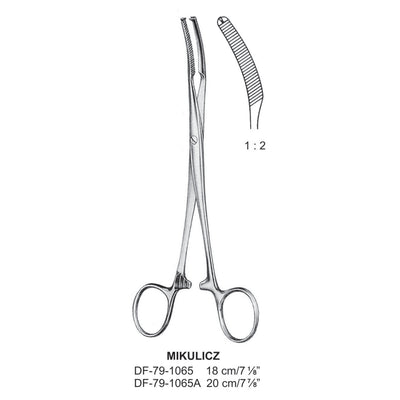 Mikulicz Peritoneal Clamp Forceps, 1X2 Teeth, 18cm  (DF-79-1065) by Dr. Frigz