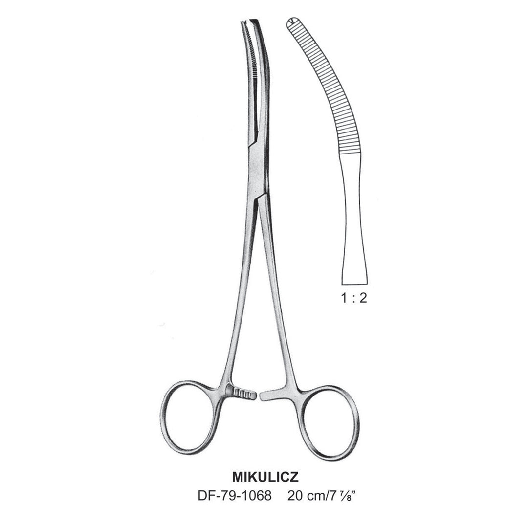 Mikulicz Peritoneal Clamp Forceps, 1X2 Teeth, 20cm  (DF-79-1068) by Dr. Frigz