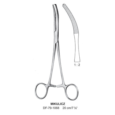 Mikulicz Peritoneal Clamp Forceps, 1X2 Teeth, 20cm  (DF-79-1068) by Dr. Frigz