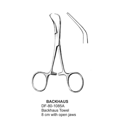 Backhaus Towel Forceps, With Open Jaws, 8cm (DF-80-1085A) by Dr. Frigz