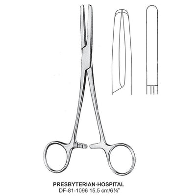 Presbyterian-Hospital Tubing Clamps, Smooth Jaws, 15.5cm (DF-81-1096) by Dr. Frigz