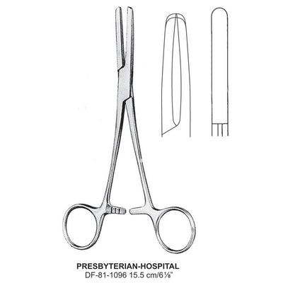 Presbyterian-Hospital Tubing Clamps, Smooth Jaws, 15.5cm (DF-81-1096)