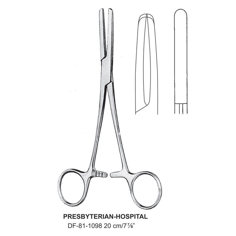 Presbyterian-Hospital Tubing Clamps, Smooth Jaws, 20cm (DF-81-1098) by Dr. Frigz