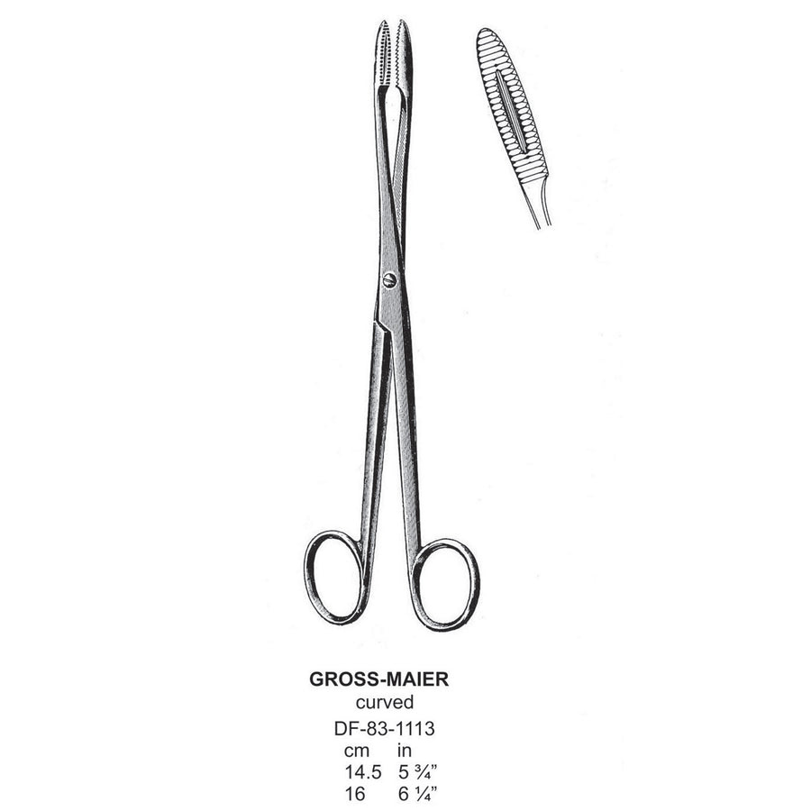 Gross-Maier Forceps, Curved, Without Ratchet, 16cm (DF-83-1113) by Dr. Frigz