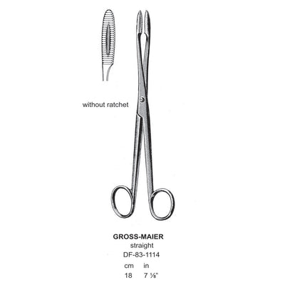 Gross-Maier Forceps, Straight, Without Ratchet, 18cm (DF-83-1114) by Dr. Frigz