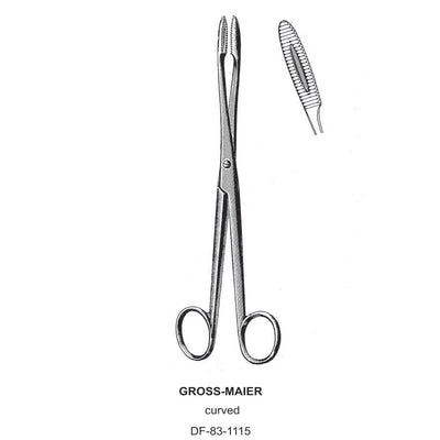 Gross-Maier Forceps, Curved, Without Ratchet, 18cm (DF-83-1115) by Dr. Frigz