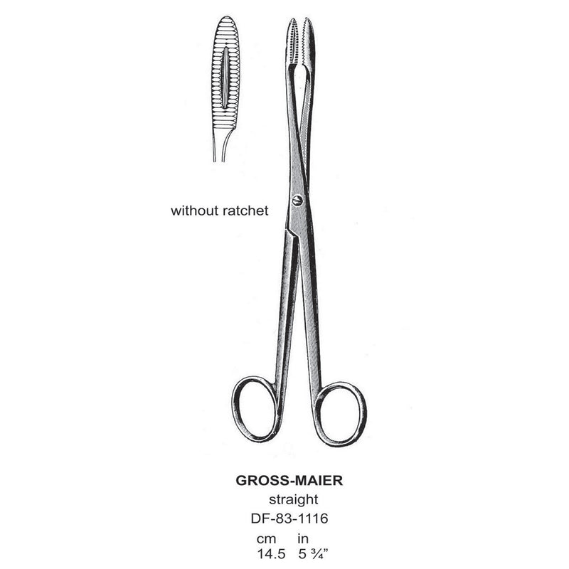 Gross-Maier Forceps, Straight, Without Ratchet, 20cm (DF-83-1116) by Dr. Frigz