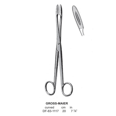 Gross-Maier Forceps, Curved, Without Ratchet, 20cm (DF-83-1117) by Dr. Frigz