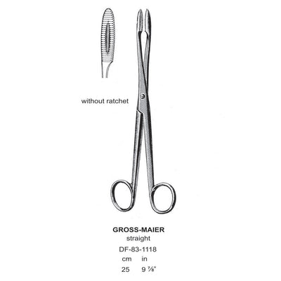 Gross-Maier Forceps, Straight, Without Ratchet, 25cm (DF-83-1118)