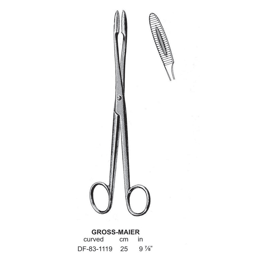 Gross-Maier Forceps, Curved, Without Ratchet, 25cm (DF-83-1119) by Dr. Frigz