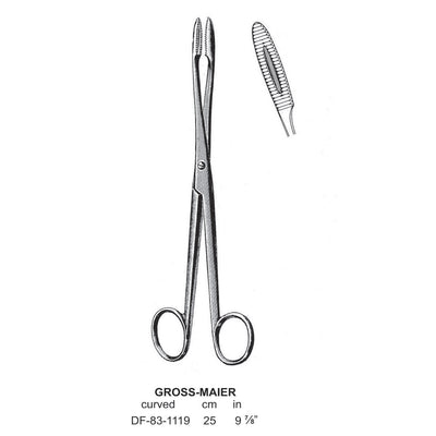 Gross-Maier Forceps, Curved, Without Ratchet, 25cm (DF-83-1119) by Dr. Frigz