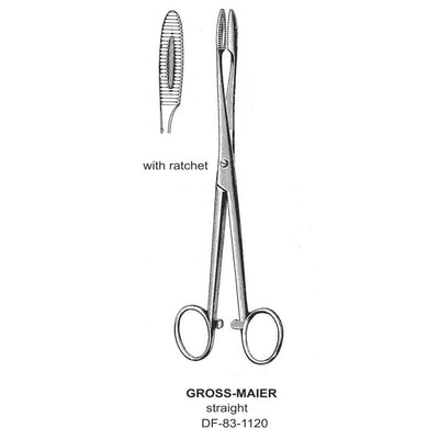 Gross-Maier Forceps, Straight, With Ratchet, 14.5cm (DF-83-1120) by Dr. Frigz