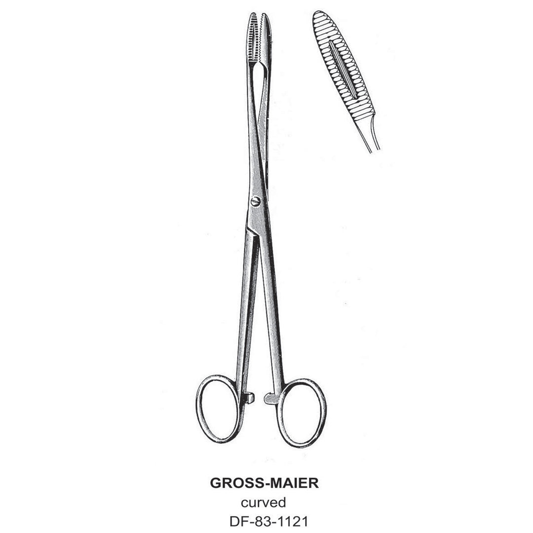 Gross-Maier Forceps, Curved, With Ratchet, 14.5cm (DF-83-1121) by Dr. Frigz