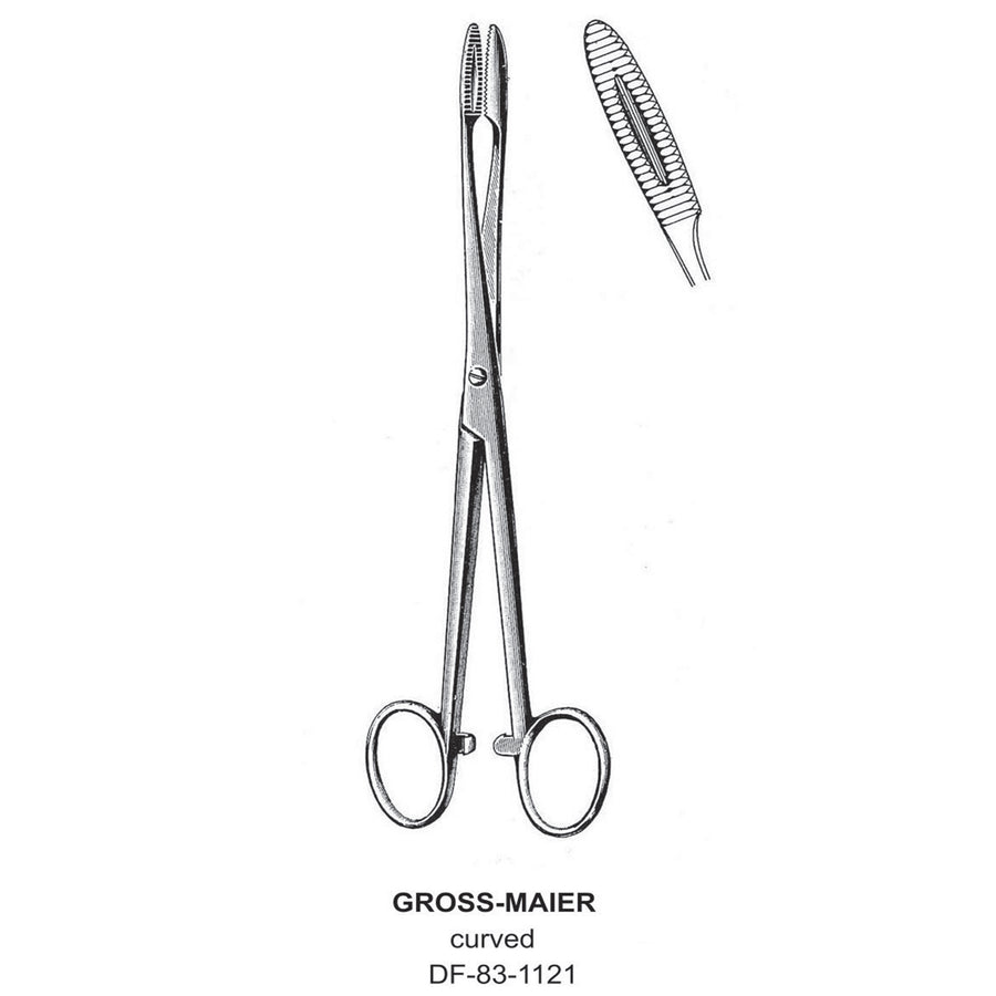 Gross-Maier Forceps, Curved, With Ratchet, 14.5cm (DF-83-1121) by Dr. Frigz