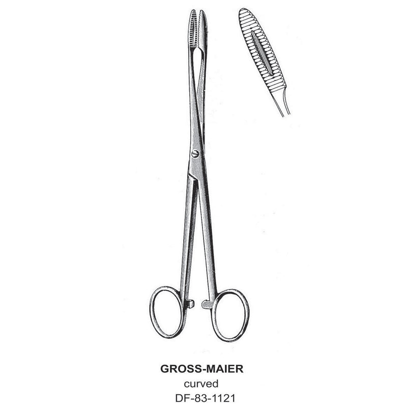 Gross-Maier Forceps, Curved, With Ratchet, 14.5cm (DF-83-1121) by Dr. Frigz