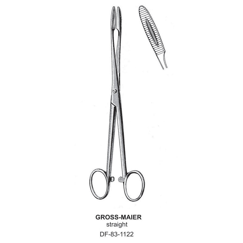 Gross-Maier Forceps, Straight, With Ratchet, 16cm (DF-83-1122) by Dr. Frigz