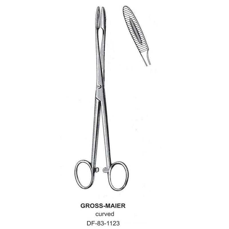 Gross-Maier Forceps, Curved, With Ratchet, 16cm (DF-83-1123) by Dr. Frigz