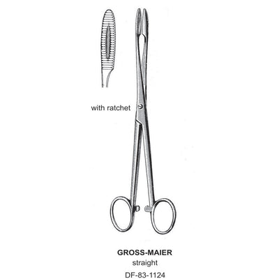 Gross-Maier Forceps, Straight, With Ratchet, 18cm (DF-83-1124)