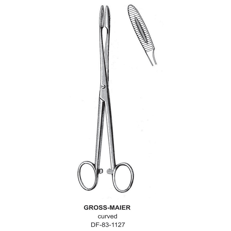 Gross-Maier Forceps, Curved, With Ratchet, 20cm (DF-83-1127) by Dr. Frigz