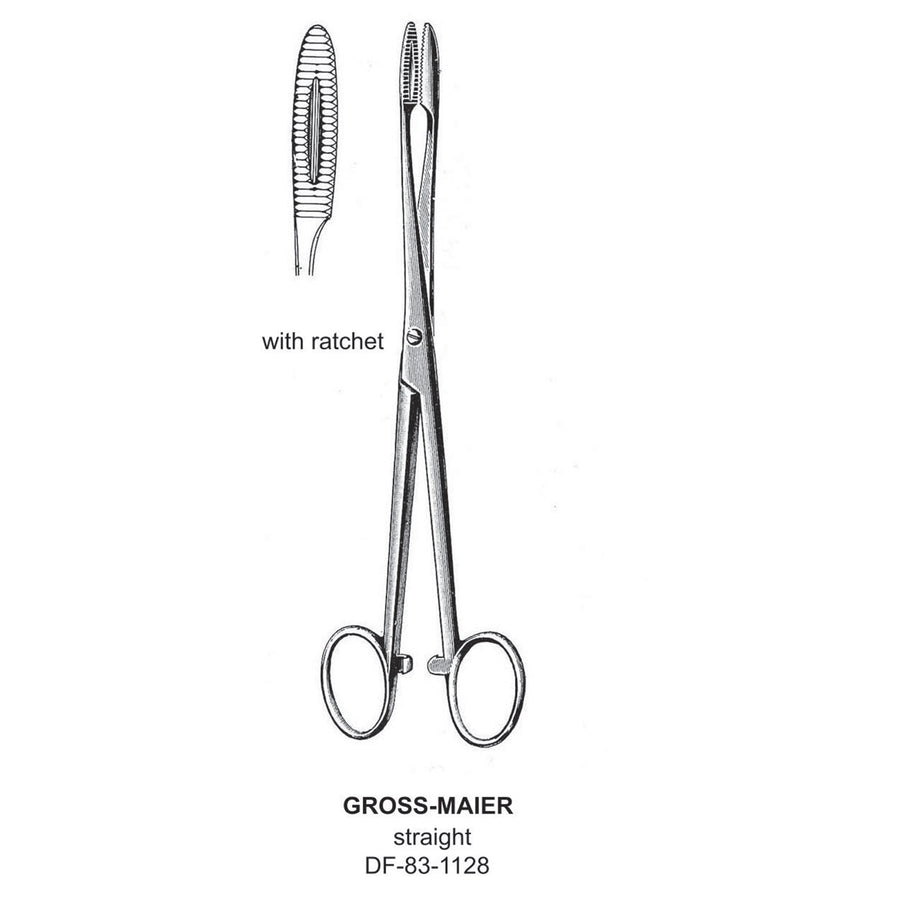 Gross-Maier Forceps, Straight, With Ratchet, 25cm (DF-83-1128) by Dr. Frigz
