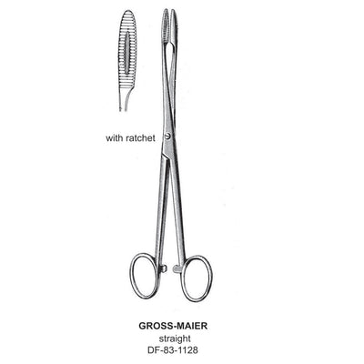 Gross-Maier Forceps, Straight, With Ratchet, 25cm (DF-83-1128)