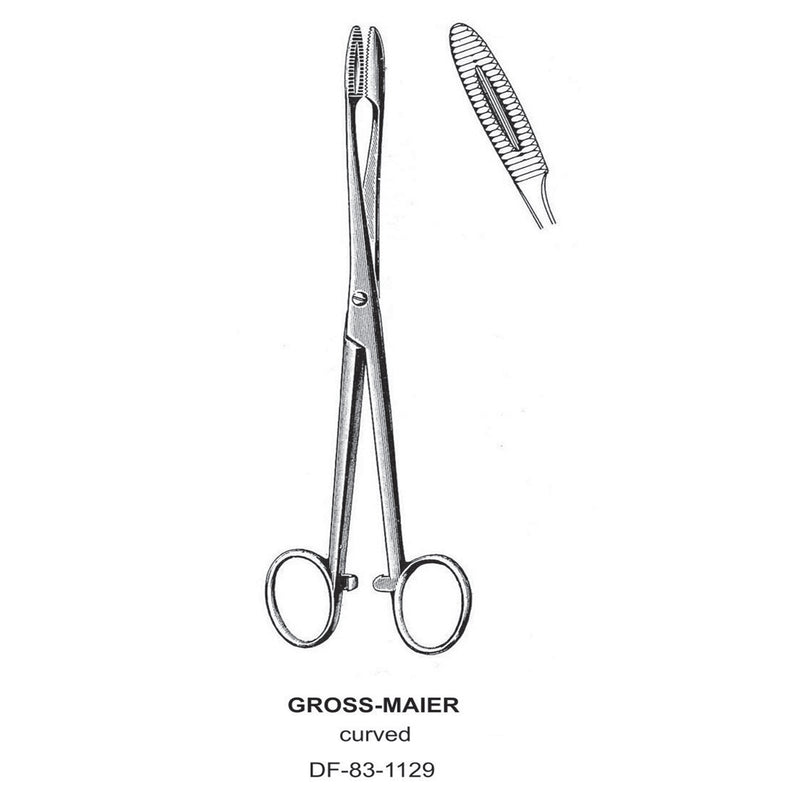 Gross-Maier Forceps, Curved, With Ratchet, 25cm (DF-83-1129) by Dr. Frigz