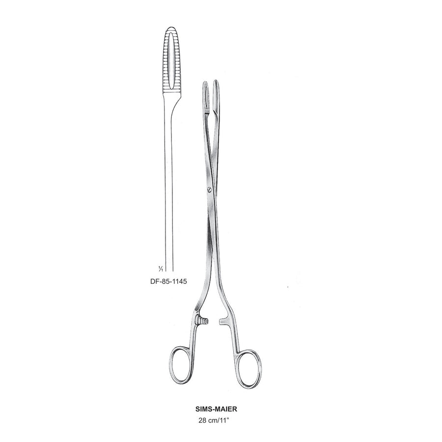 Sims-Maier Swab Forceps, Straight, With Ratchet, 28cm (DF-85-1145) by Dr. Frigz