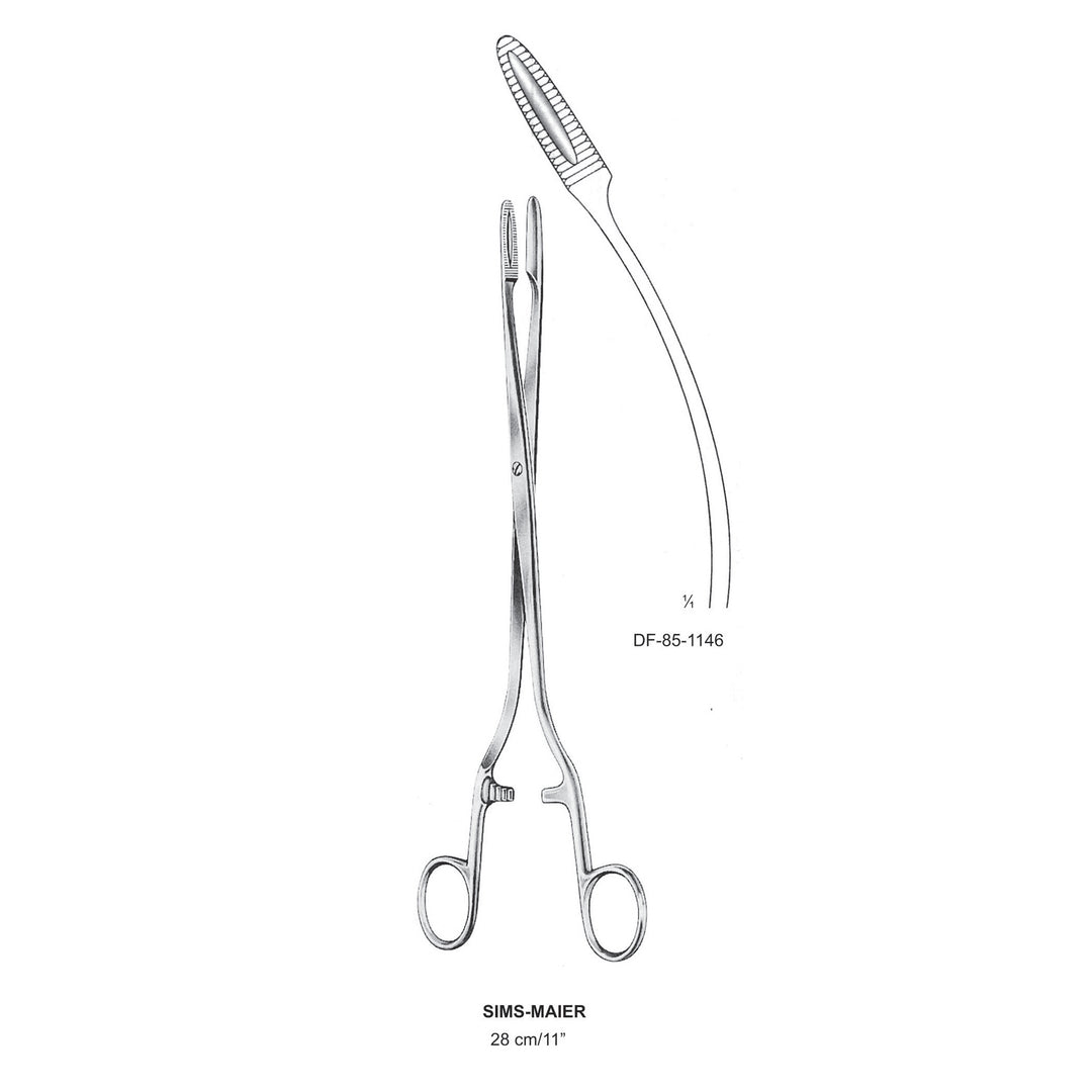 Sims-Maier Swab Forceps, Curved, With Ratchet, 28cm (DF-85-1146) by Dr. Frigz