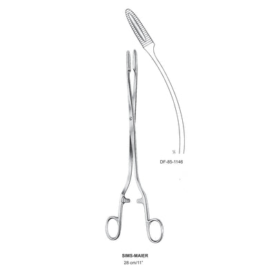 Sims-Maier Swab Forceps, Curved, With Ratchet, 28cm (DF-85-1146)