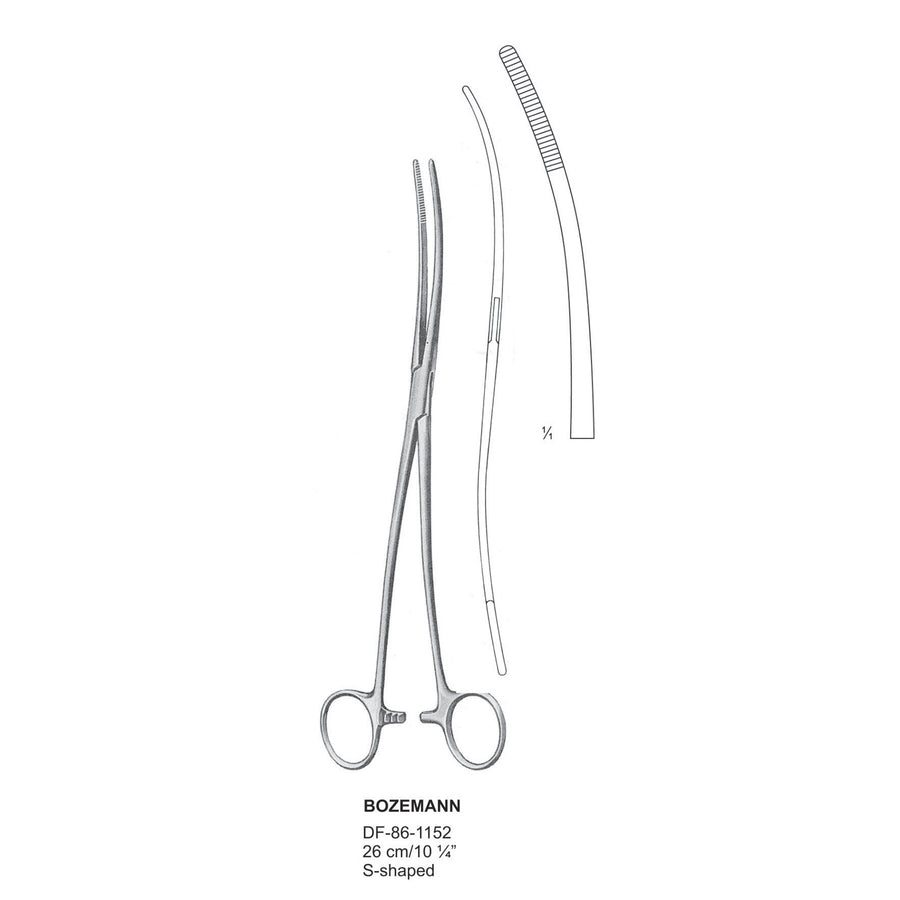 Bozemann Dressing Forceps, S-Shaped, 26cm  (DF-86-1152) by Dr. Frigz