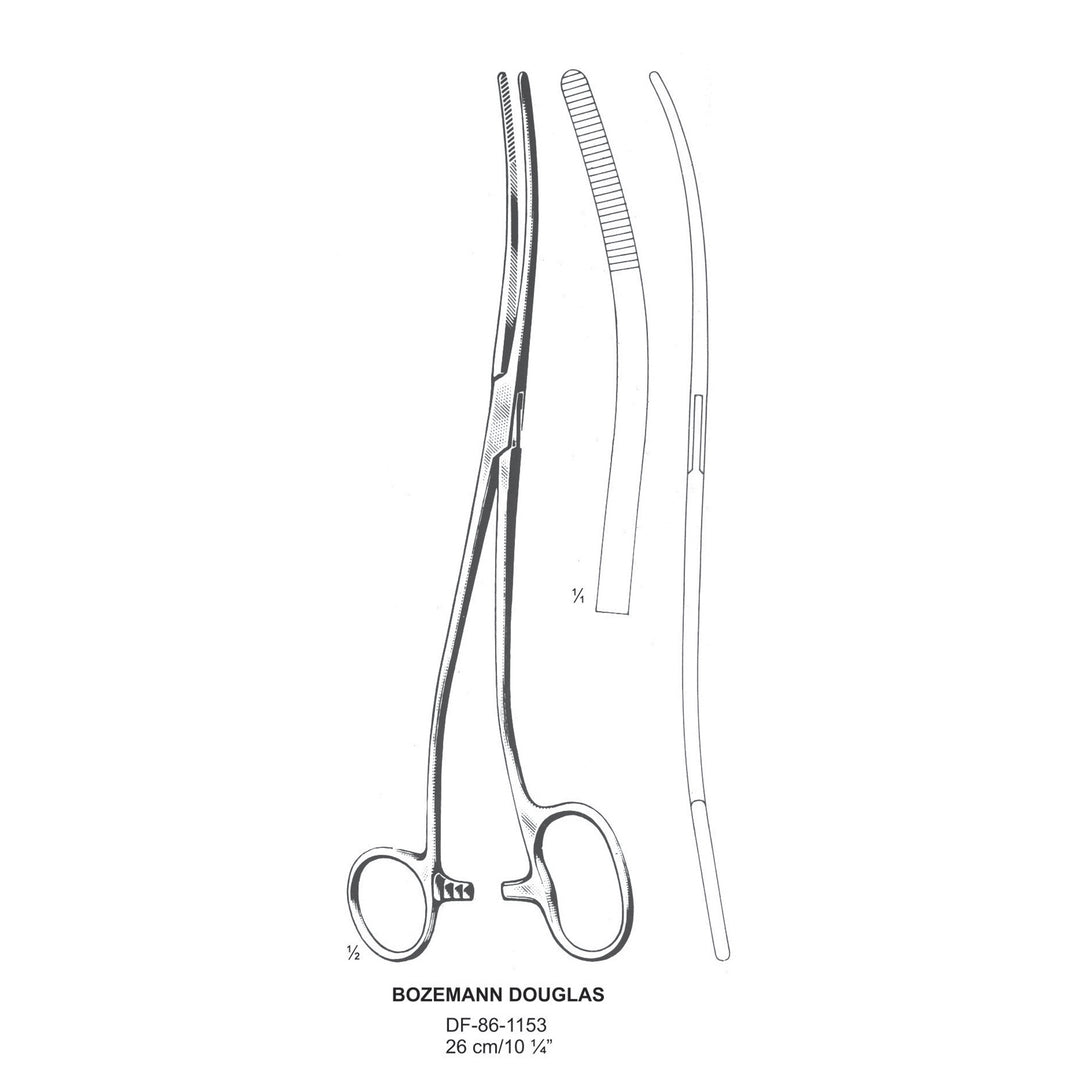 Bozemann-Douglas Dressing Forceps, S-Shaped, 26cm (DF-86-1153) by Dr. Frigz