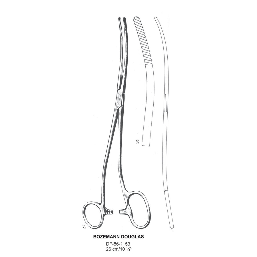 Bozemann-Douglas Dressing Forceps, S-Shaped, 26cm (DF-86-1153) by Dr. Frigz