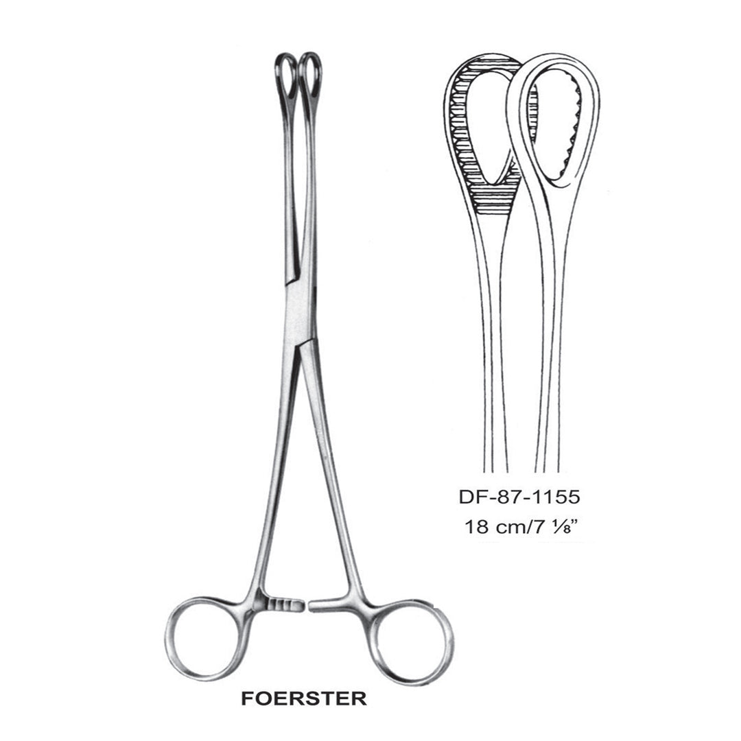 Foerster Sponge Forceps, Straight, Serrated, 18cm (DF-87-1155) by Dr. Frigz