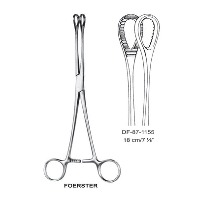 Foerster Sponge Forceps, Straight, Serrated, 18cm (DF-87-1155)