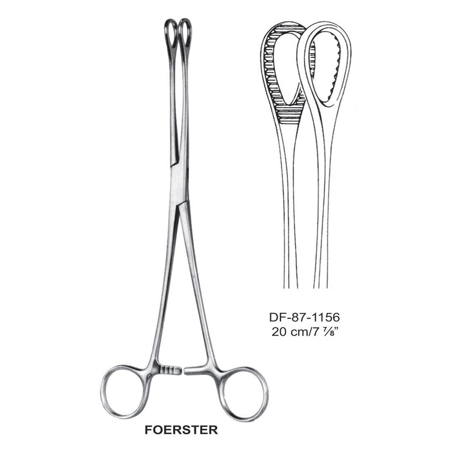 Foerster Sponge Forceps, Straight, Serrated, 20cm (DF-87-1156) by Dr. Frigz