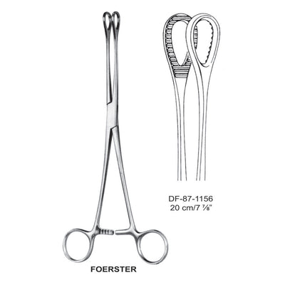 Foerster Sponge Forceps, Straight, Serrated, 20cm (DF-87-1156)