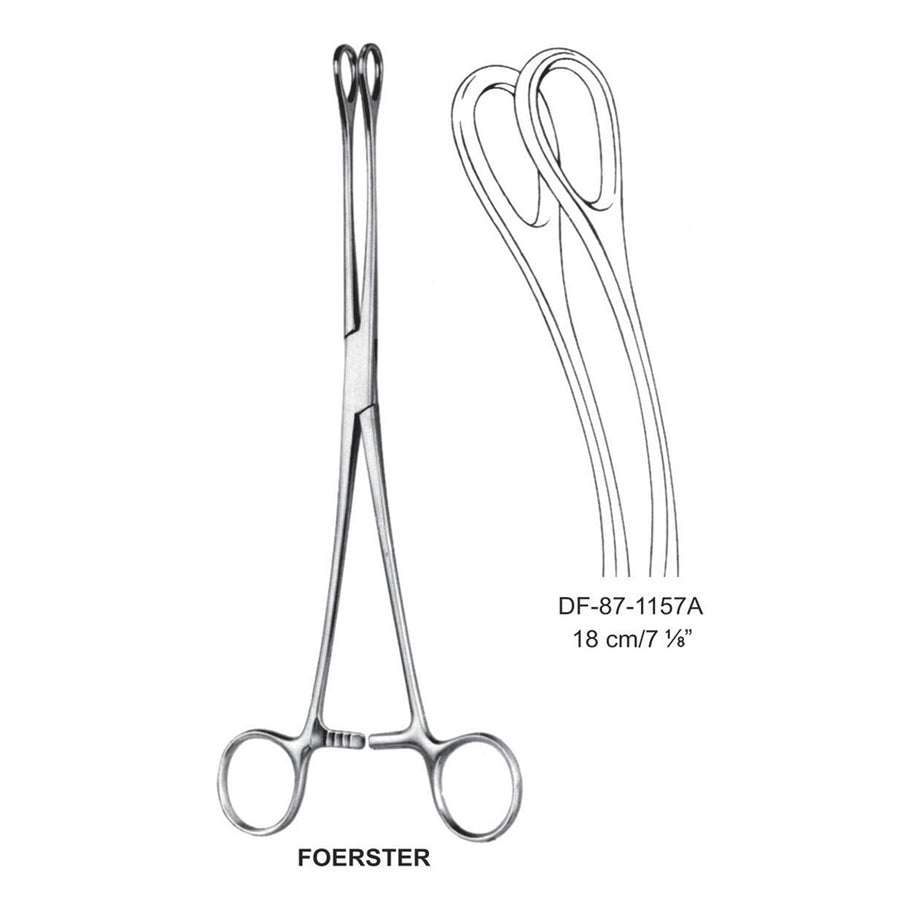 Foerster Sponge Forceps, Curved, Plain, 18cm (DF-87-1157A) by Dr. Frigz