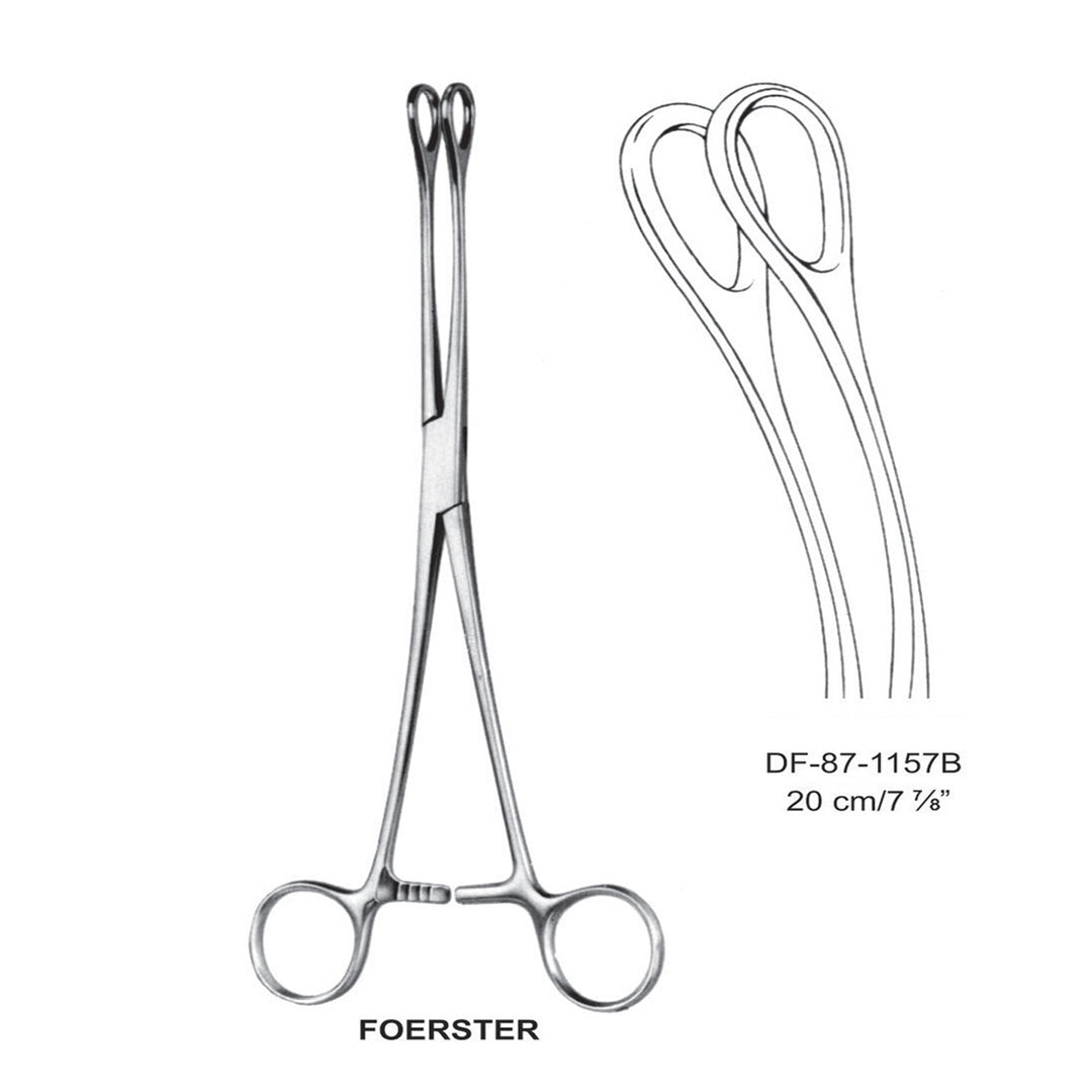 Foerster Sponge Forceps, Curved, Plain, 20cm (DF-87-1157B) by Dr. Frigz