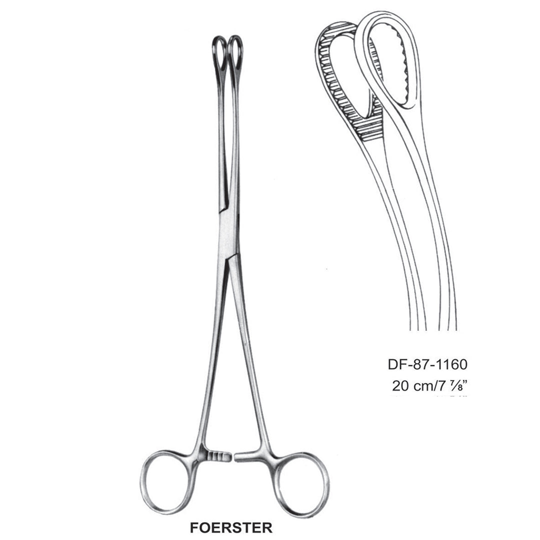 Foerster Sponge Forceps, Curved, Serrated, 20cm (DF-87-1160) by Dr. Frigz