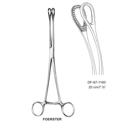 Foerster Sponge Forceps, Curved, Serrated, 20cm (DF-87-1160) by Dr. Frigz