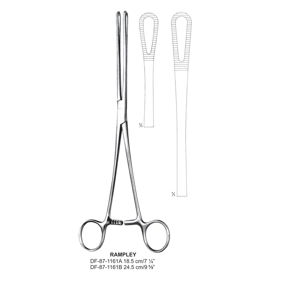 Rampley Sponge Forceps, Straight, Serrated, 24.5cm (DF-87-1161B) by Dr. Frigz